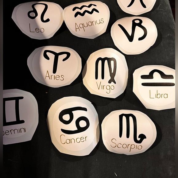 $5(for 2) zodiac stickers!! With or without words - Picture 1 of 2